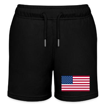 USA Flagge - Kinder Organic Joggingshorts Mini Bolter von Stanley/Stella - Schwarz - Vorne