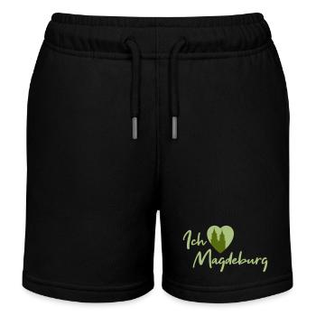 Ich liebe Magdeburg - Schriftzug - Kinder Organic Joggingshorts Mini Bolter von Stanley/Stella - Schwarz - Vorne