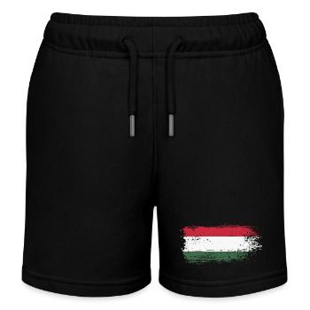 Hungarian Brush Flag - Kids Organic Sweat Shorts by Stanley/Stella - black - Front