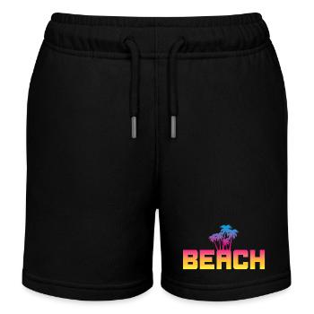 Plage Palmiers Plage Vacances d’été Aventure Fun - Short de jogging enfant bio Stanley/Stella - noir - Devant