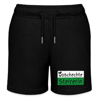 Woschechte Steirerin, Steiermark, Mundart, Dialekt - Kinder Organic Joggingshorts Mini Bolter von Stanley/Stella - Schwarz - Vorne