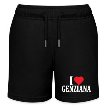 T-Shirt Ich liebe Enzian T-Shirt Geschenkidee - Kinder Organic Joggingshorts Mini Bolter von Stanley/Stella - Schwarz - Vorne