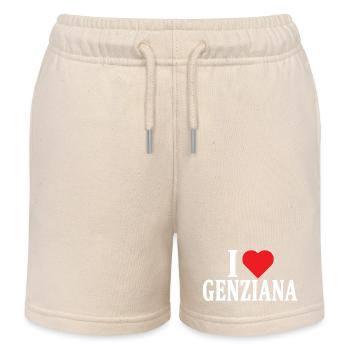 T-Shirt Ich liebe Enzian T-Shirt Geschenkidee - Kinder Organic Joggingshorts Mini Bolter von Stanley/Stella - Natur - Vorne