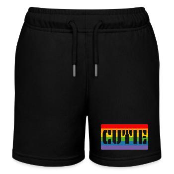 LGBTQ Rainbow Tshirt Cutie LGBT lgbtqi queer - Kinder Organic Joggingshorts Mini Bolter von Stanley/Stella - Schwarz - Vorne
