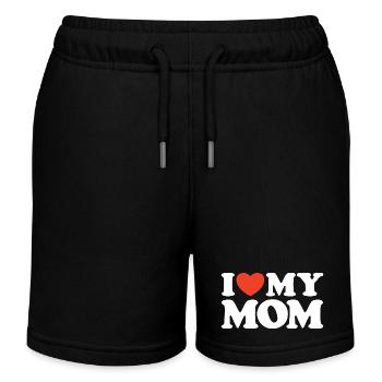 J’adore ma chemise Mom Heart - Short de jogging enfant bio Stanley/Stella - noir - Devant