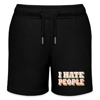 i hate people | I hate people - Kids Organic Sweat Shorts by Stanley/Stella - black - Front