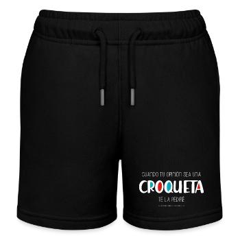 Croquette (dark) - Kids Organic Sweat Shorts by Stanley/Stella - black - Front