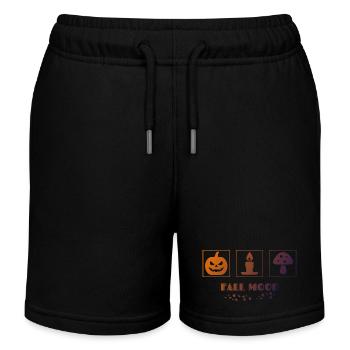Autumn mood Halloween design - Kids Organic Sweat Shorts by Stanley/Stella - black - Front