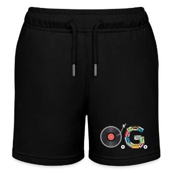 O.G. Original Gangsta Old School Hip Hop Icon - Kids Organic Sweat Shorts by Stanley/Stella - black - Front