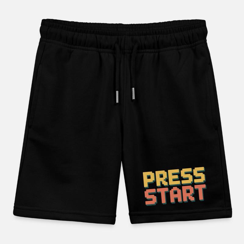 PRESS START Retro Gamer Pixel 8 Bit Arcade Kinder Organic Joggingshorts Mini Bolter von Stanley/Stella