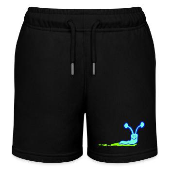 Schnecke Schleimspur niedlich süß glücklich Cool - Kinder Organic Joggingshorts Mini Bolter von Stanley/Stella - Schwarz - Vorne