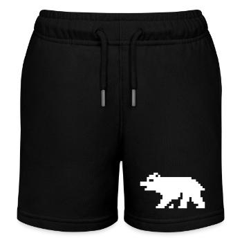 Ours en pixels 8 bits - Short de jogging enfant bio Stanley/Stella - noir - Devant