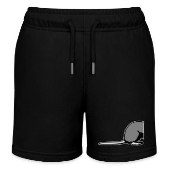 Ratte Rückseite Halb Lustig Schwanz Nagetier Tier - Kinder Organic Joggingshorts Mini Bolter von Stanley/Stella - Schwarz - Vorne