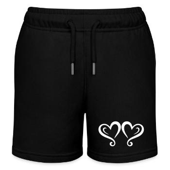 Hearts Symbol Love Heart - Kids Organic Sweat Shorts by Stanley/Stella - black - Front