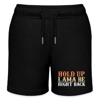 Hold up lama be right back - Kinder Organic Joggingshorts Mini Bolter von Stanley/Stella - Schwarz - Vorne