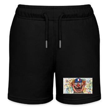 French Football Clown Popart - Kids Organic Sweat Shorts by Stanley/Stella - black - Front