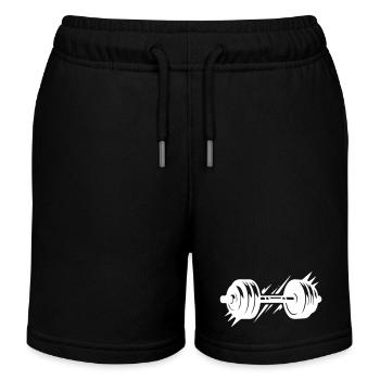 Barbell Symbol Dumbbells - Kids Organic Sweat Shorts by Stanley/Stella - black - Front