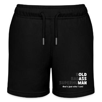 Bold Badass Superhuman - Kids Organic Sweat Shorts by Stanley/Stella - black - Front