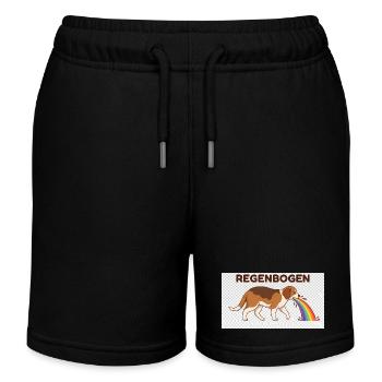 Beagle mit Regenbogenstrahl - Kinder Organic Joggingshorts Mini Bolter von Stanley/Stella - Schwarz - Vorne