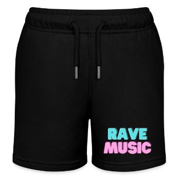 Rave Music Neon 3D - Kids Organic Sweat Shorts by Stanley/Stella - black - Front