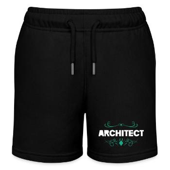 Architect font with ornaments - Kids Organic Sweat Shorts by Stanley/Stella - black - Front