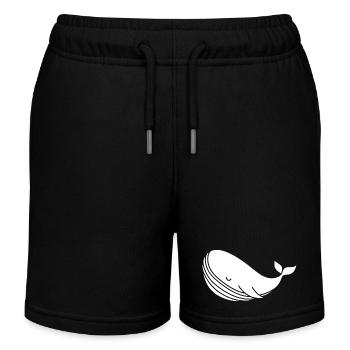 Wal Silhouette minimalistisches Meeresmotiv - Kinder Organic Joggingshorts Mini Bolter von Stanley/Stella - Schwarz - Vorne
