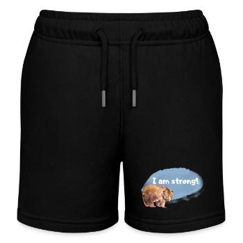 Bear Affirmation for Kids and Animal Lovers - Kids Organic Sweat Shorts by Stanley/Stella - black - Front
