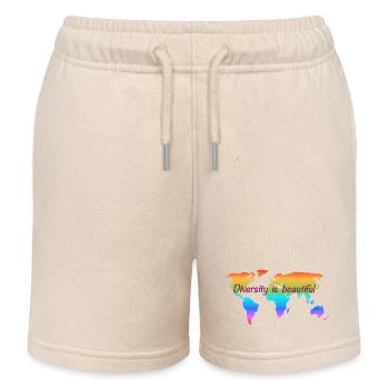 Diversity is beautiful. Gleiche Rechte für alle. - Kinder Organic Joggingshorts Mini Bolter von Stanley/Stella - Natur - Vorne