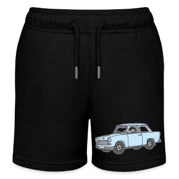 Hellblauer Trabi,  - Kinder Organic Joggingshorts Mini Bolter von Stanley/Stella - Schwarz - Vorne