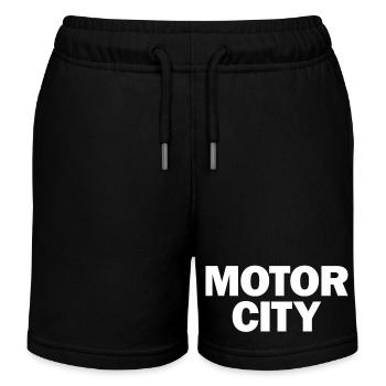 Motor City Grafik - Kinder Organic Joggingshorts Mini Bolter von Stanley/Stella - Schwarz - Vorne
