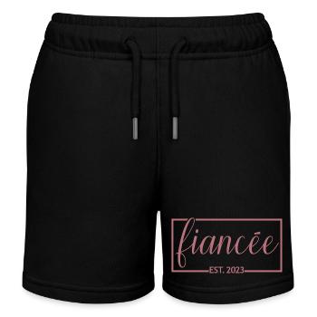Verlobte Est. 2023 Verlobung Braut Dusche Hochzeit - Kinder Organic Joggingshorts Mini Bolter von Stanley/Stella - Schwarz - Vorne