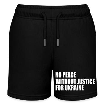 No peace without justice for ukraine - Kids Organic Sweat Shorts by Stanley/Stella - black - Front