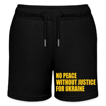 No peace without justice for ukraine - Short de jogging enfant bio Stanley/Stella - noir - Devant