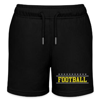 American Football Schriftzug USA Sport - Kinder Organic Joggingshorts Mini Bolter von Stanley/Stella - Schwarz - Vorne