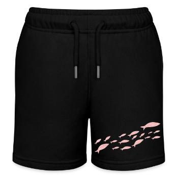 Roségold Glitzer Sardinenfisch - Kinder Organic Joggingshorts Mini Bolter von Stanley/Stella - Schwarz - Vorne