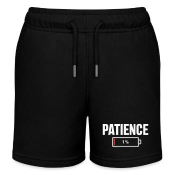 Battery Battery Patience Work Stress - Kids Organic Sweat Shorts by Stanley/Stella - black - Front