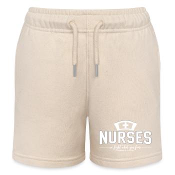 Nurses Nurse Physician Assistant Doctor Medicine - Kids Organic Sweat Shorts by Stanley/Stella - soft Ecru - Front