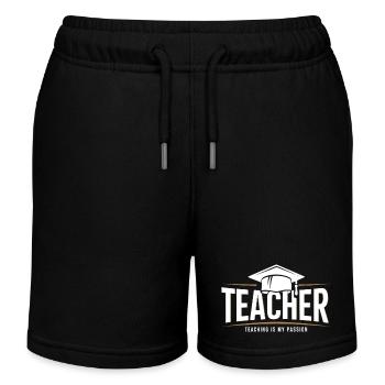 Teacher Teacher Pupil School Profession - Kids Organic Sweat Shorts by Stanley/Stella - black - Front