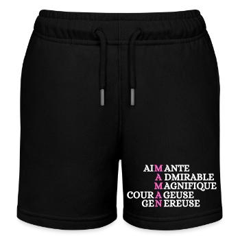maman aimante admirable magnifique courageuse - Short de jogging enfant bio Stanley/Stella - noir - Devant