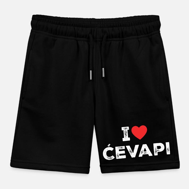I Love Cevapi - I Heart Cevapi - Balkan Food Kids Organic Sweat Shorts by Stanley/Stella