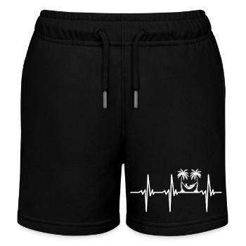 Herzschlag für Entspannung Urlaub und Palmen - Kinder Organic Joggingshorts Mini Bolter von Stanley/Stella - Schwarz - Vorne