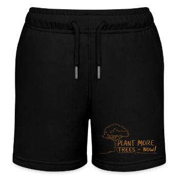 Pflanzt mehr Bäume Jetzt - Naturschutz Spruch - Kinder Organic Joggingshorts Mini Bolter von Stanley/Stella - Schwarz - Vorne