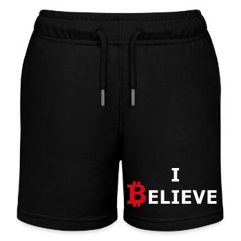 Bitcoin rot-weiss - Kinder Organic Joggingshorts Mini Bolter von Stanley/Stella - Schwarz - Vorne