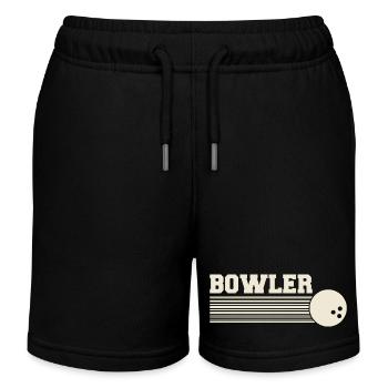 Bowler Bowling Liga Bowlingspieler - Kinder Organic Joggingshorts Mini Bolter von Stanley/Stella - Schwarz - Vorne