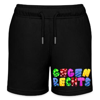 AfD stoppen gegen rechts Demokratie Vielfalt links - Kinder Organic Joggingshorts Mini Bolter von Stanley/Stella - Schwarz - Vorne