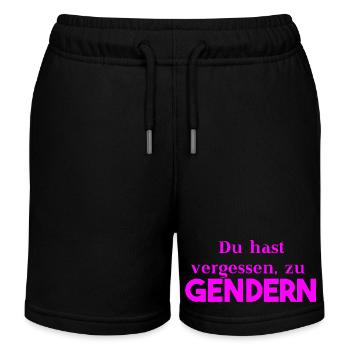 Du hast vergessen zu gendern Geschenkidee lustig - Kinder Organic Joggingshorts Mini Bolter von Stanley/Stella - Schwarz - Vorne