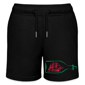 ship - Kids Organic Sweat Shorts by Stanley/Stella - black - Front