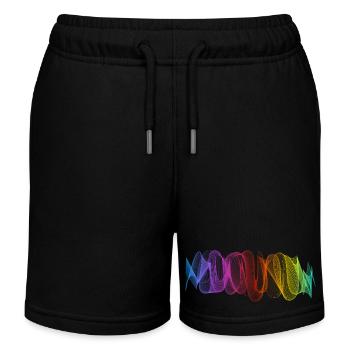 Abstract Lines Design 10 - Kids Organic Sweat Shorts by Stanley/Stella - black - Front