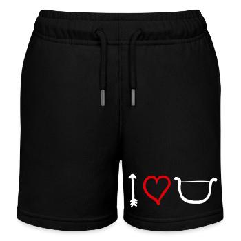 Ich liebe dich, Pfeil Bogen Herz Amor Valentinstag - Kinder Organic Joggingshorts Mini Bolter von Stanley/Stella - Schwarz - Vorne