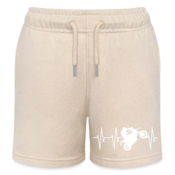 Moto Biker Symbol Wheelie icon Egk Heartbeat - Short de jogging enfant bio Stanley/Stella - écru doux - Devant